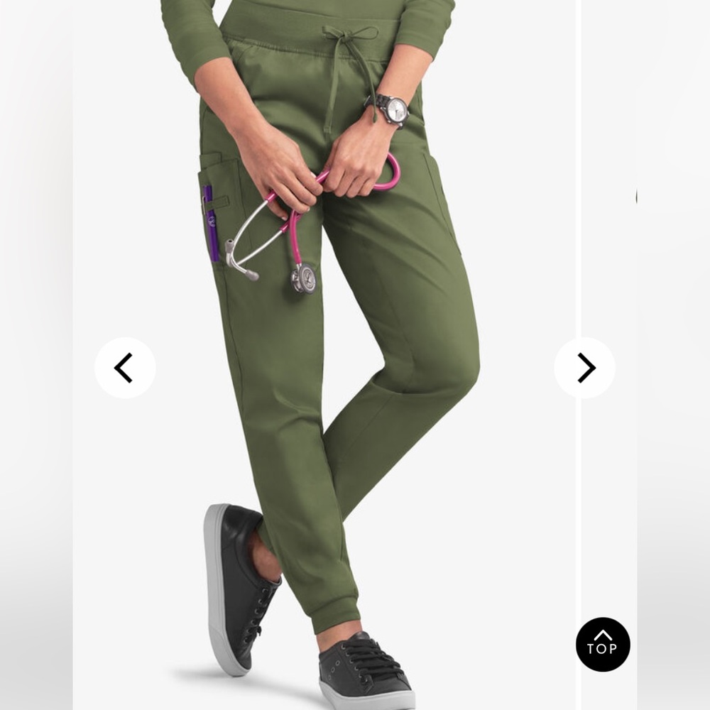 Uniform Advantage Butter-Soft 5-pocket Cargo Jogger Scrub Pants Green Sz Small